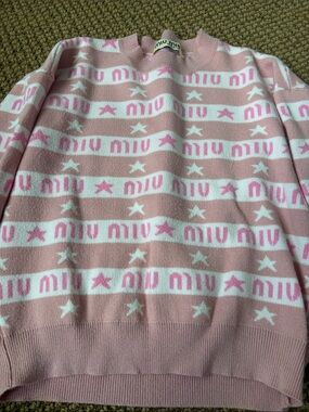 Miu Miu Pink and White Striped Kids sweater